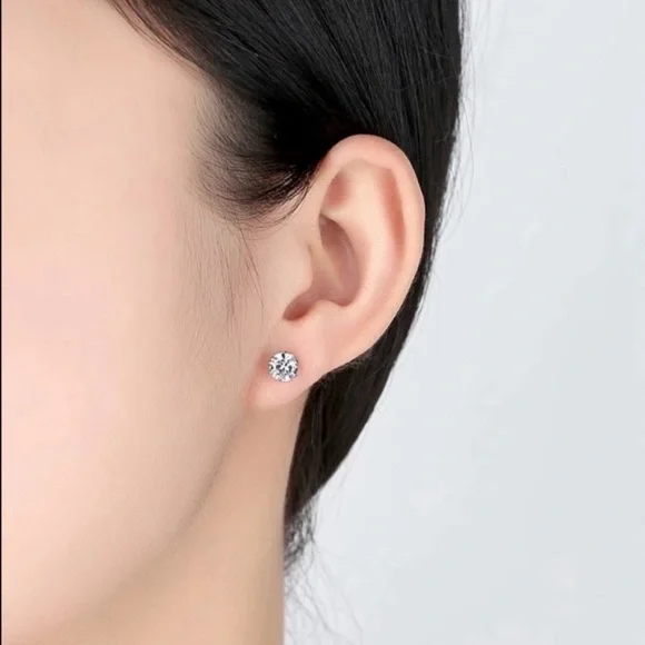 NEW 2.5 CT 925 STERLING SILVER DIAMOND EARRINGS, NICE EARRINGS, CUTE EARRINGS - Picture 3 of 4